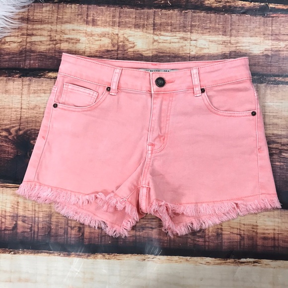 Bright Pink Lace Detail Denim Shorts Jean - Picture 4 of 8